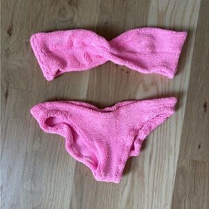 Hunza G Pink Crinkle Bikini Set